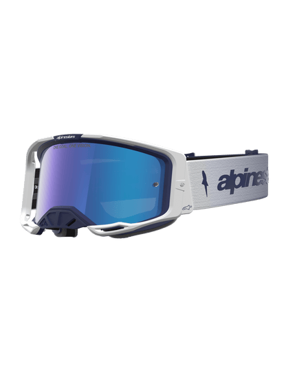 Alpinestars Vision 8 Gafas de Cross Lentes Espejo Ámbar – Azul Marino, Blanco, Espejo Azul - MxProStoreParts