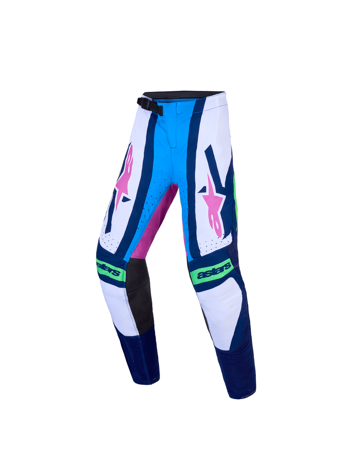 Alpinestars Juvenil Pantalón Supertech Maven 2027 – Blanco, Azul Blithe, Verde Fluo - MxProStoreParts