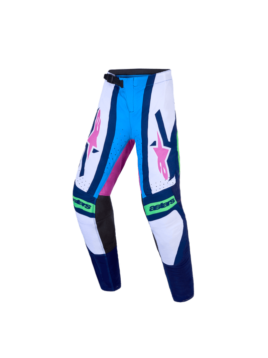 Alpinestars Youth Supertech Maven Pants 2027 – White Blithe Blue Fluorescent Green
