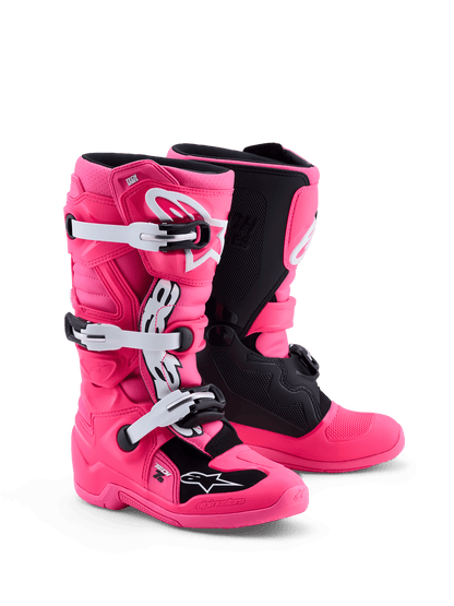 Alpinestars Jeunesse Tech 7S Bottes – Rose Fluo Noir et Blanc - MxProStoreParts