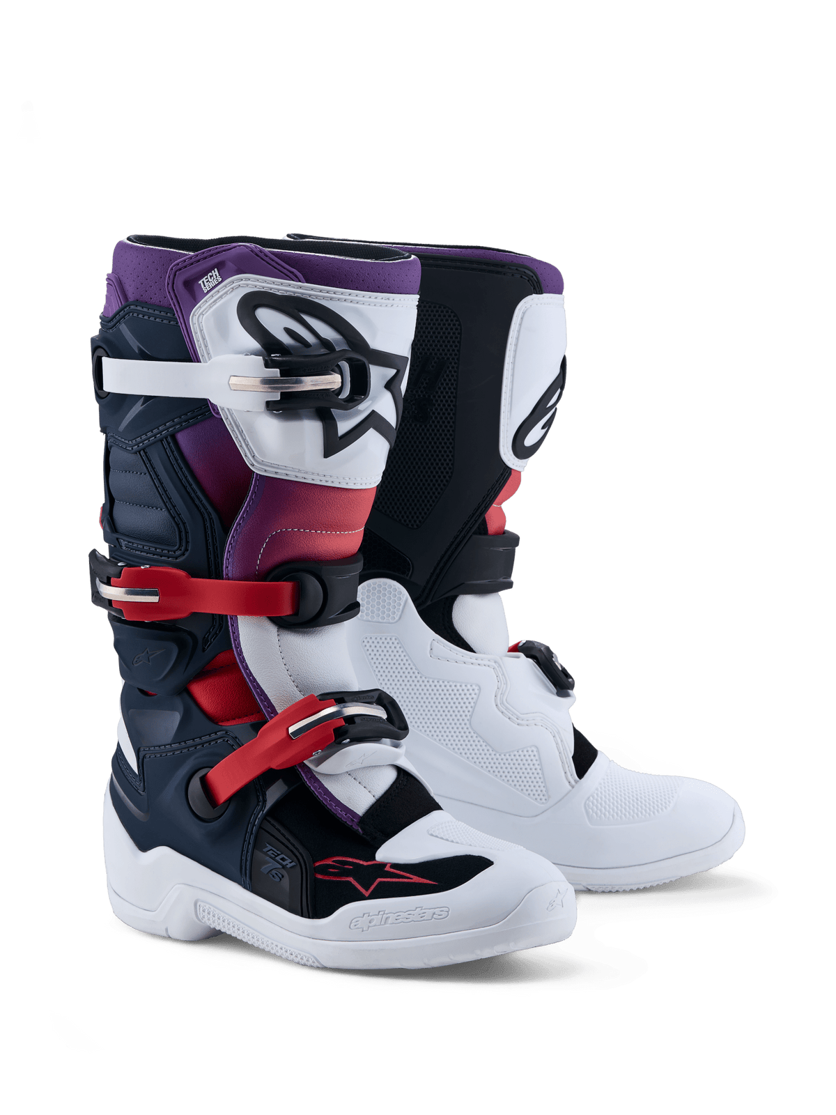 Alpinestars Bottes Tech 7S Jeunes – Bleu foncé, blanc, noir - MxProStoreParts